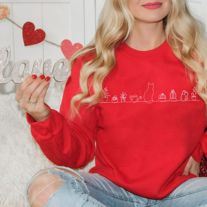 Cat Watering Plants Sweatshirt, Plant Lady Hoodie, Plants Shirt, Gardening T-shirt, Succulents And Cat Hoodie,Cats and Plants Shirts - 3.jpg