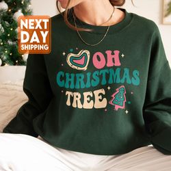 christmas cake sweatshirt, little debbie christmas tree cake shirt, tis the season, c