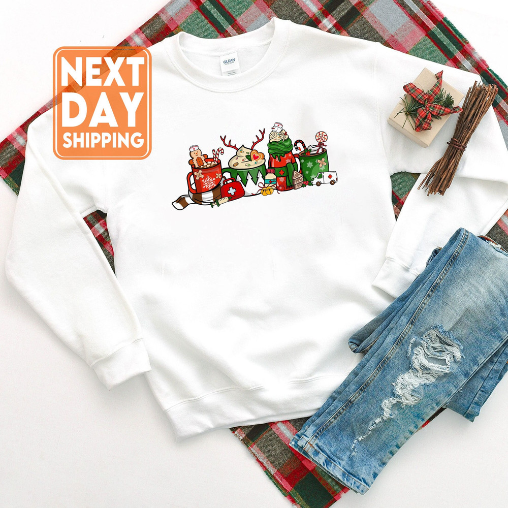 Christmas Latte Coffee Cup Sweatshirt, Nicu Nurse T-shirt, Nurse Shirt Coffee, Christmas Er Nurse Crewneck Hoodie - 4.jpg