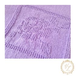 Baby Blanket with Roses Knitting Pattern | PDF Knitting Pattern | Newborn Knit Blanket - V67