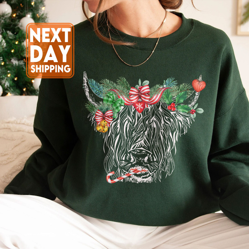 Cow Christmas Shirt, Merry Christmas Heifers Tee, Christmas Cow T-shirt, Highland Cow Farm Christmas Tshirt, Farmer Cow Animal Lover Shirt - 3.jpg