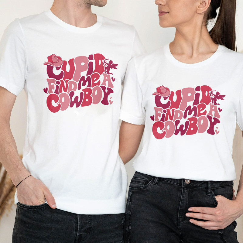 Cupid Find Me Cowboy Sweatshirt, Groovy Retro Cowgirl Shirt, Valentines Trending Shirt, Trendy womens Tshirt, Western Shirt - 4.jpg