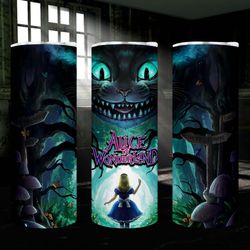 alice in wonderland dark scene tumbler, alice in wonderland dark scene skinny tumbler, alice dark scene tumbler