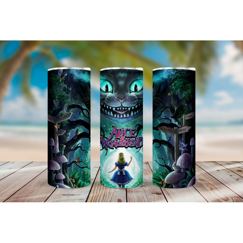 Alice In Wonderland Light Scene Tumbler, Alice In Wonderland Light Skinny Tumbler, Alice Light Tumbler.png