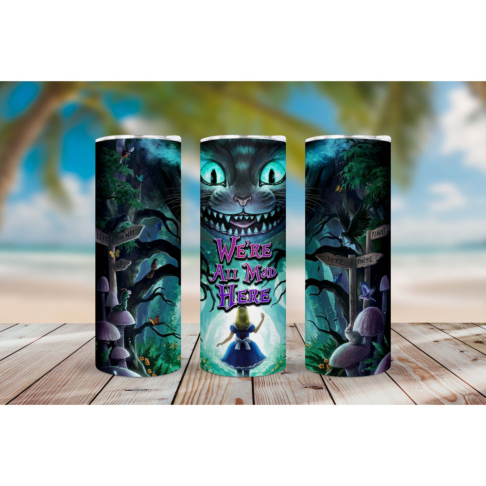 Alice In Wonderland Tumbler, Alice In Wonderland Skinny Tumbler, Alice Tumbler.png