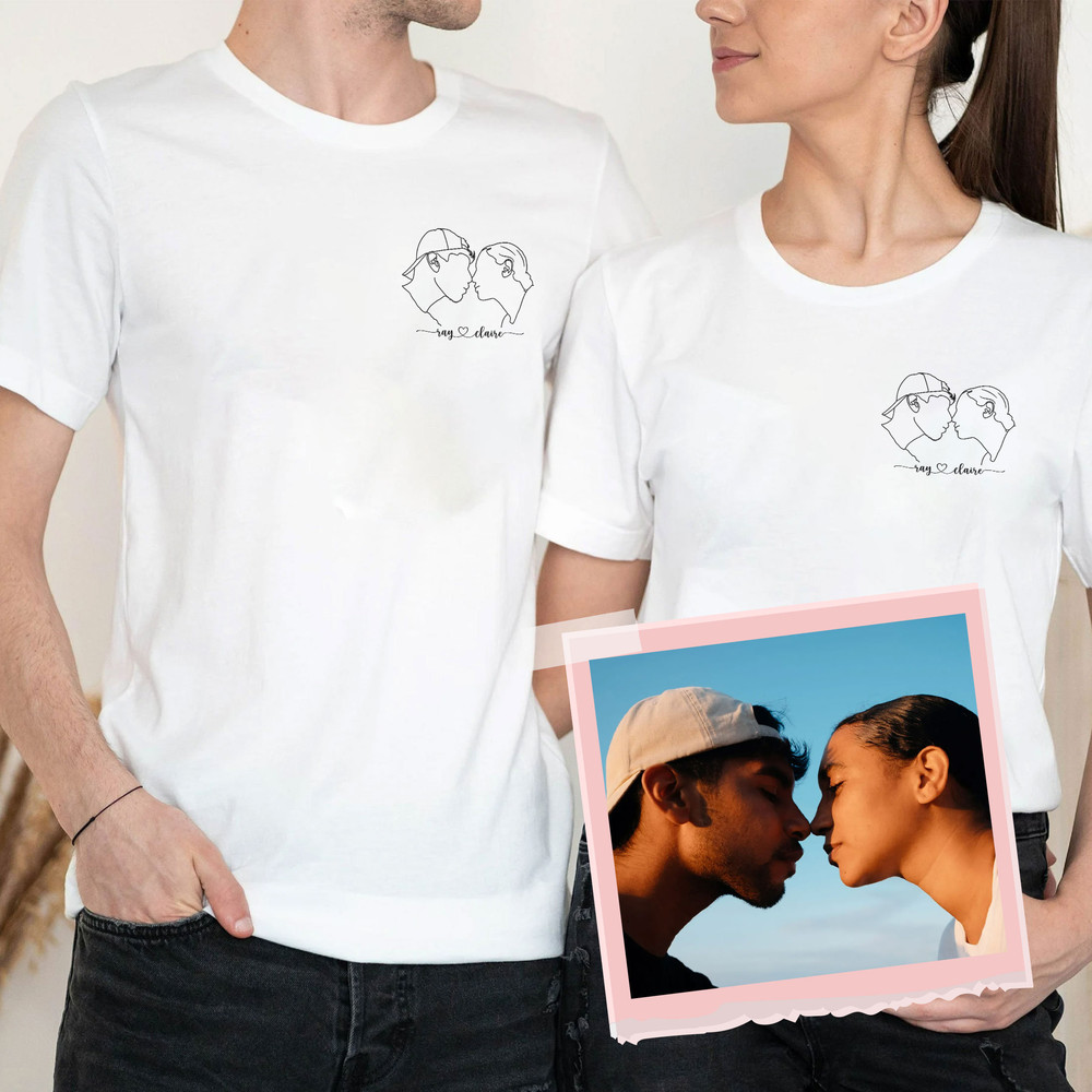 Custom Outline Photo Sweatshirt, Custom Portrait From Photo, Custom Portrait Sweats, Couple Hoodie,Valentines Day Sweats - 3.jpg