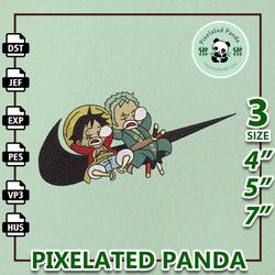 nike luffy zoro embroidery design file, one piece anime embroidery design, machine embroidery design file, instant downl