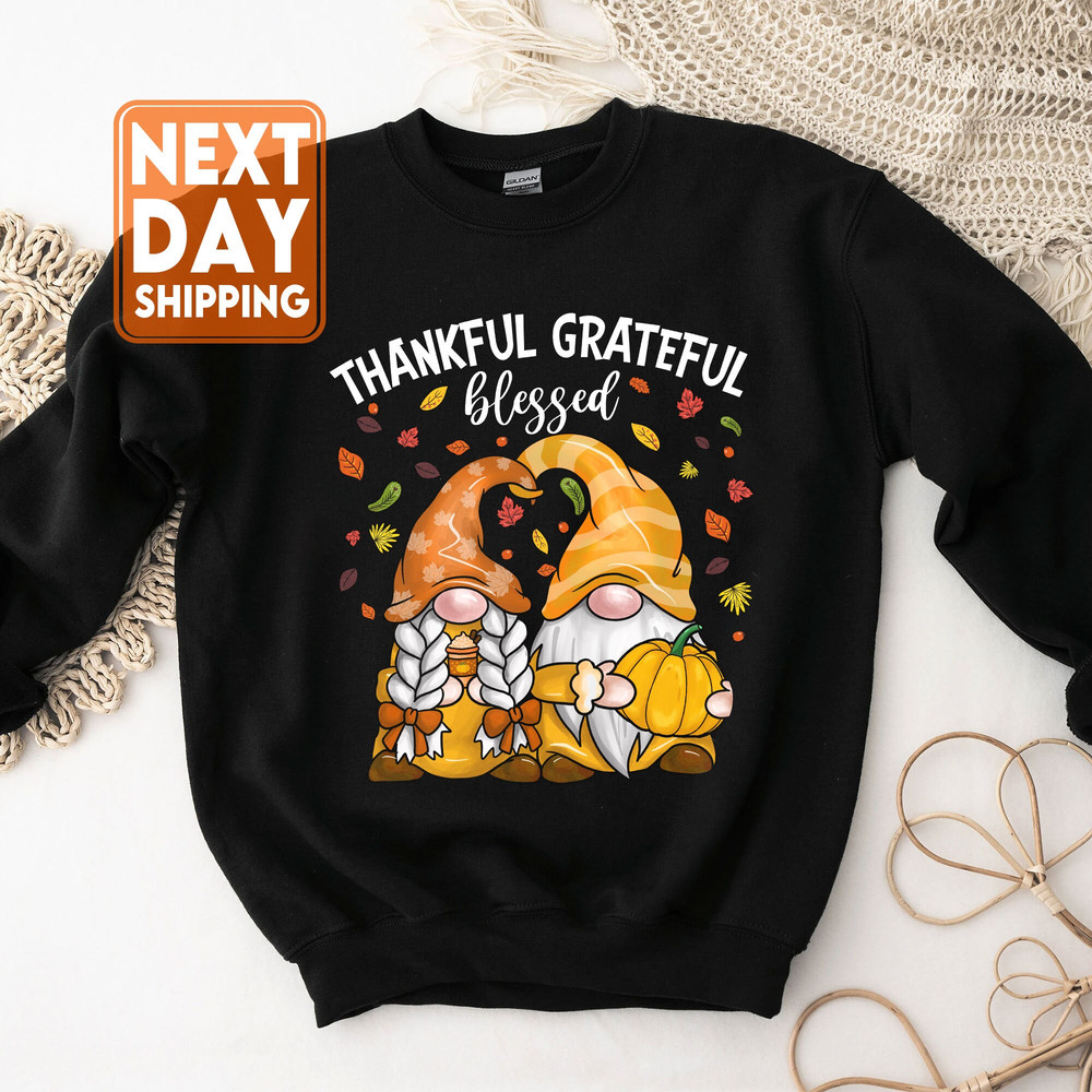 Cute Gnomes Couple With Pumpkin Spice Fall Yall Autumn Gnome Sweatshirt, Thanksgiving Gifts, Women's Fall Sweater, Autumn Leaves - 4.jpg