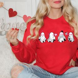 cute valentine ghost sweatshirt, funny valentines day shirt, cute ghosts hoodie, ret
