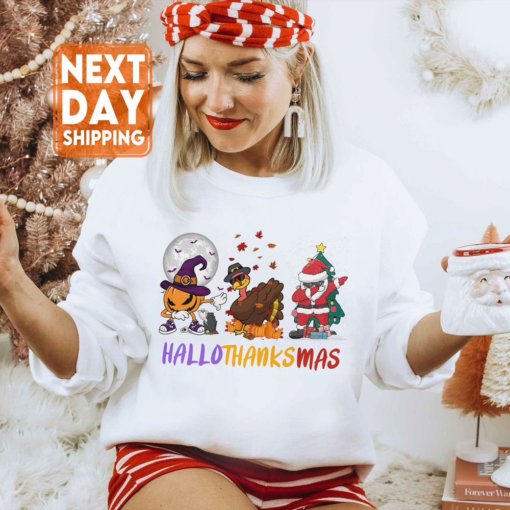 Dabbing Halloween Crewneck Sweatshirt, Dabbing Turkey Shirt, Christmas dab T-shirt - 1.jpg