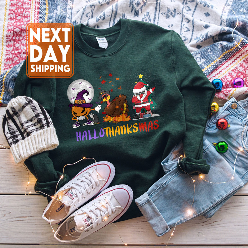 Dabbing Halloween Crewneck Sweatshirt, Dabbing Turkey Shirt, Christmas dab T-shirt - 4.jpg
