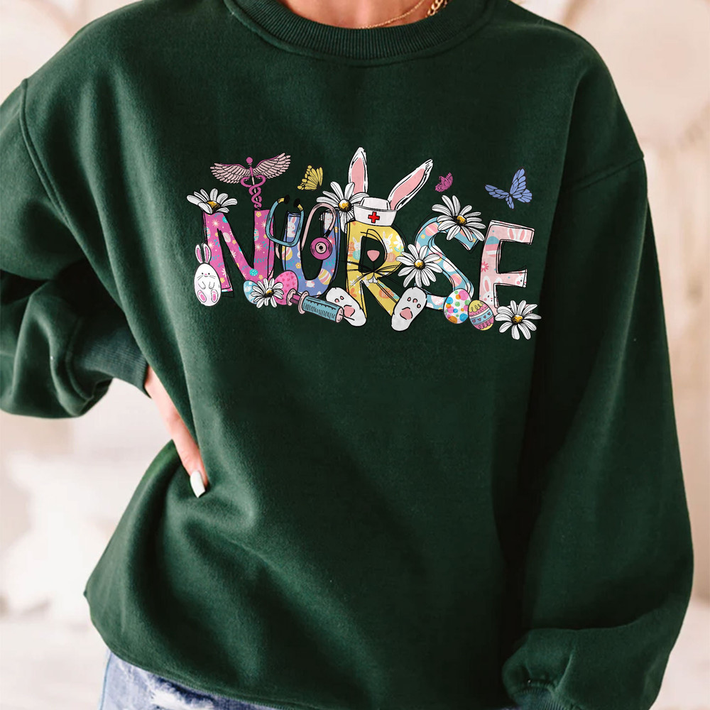 Easter Bunny Nurse Crewneck Sweatshirt, Cute Nursing School Shirt,Funny Easter Hoodie, Nursing School Tee,Gift For Easter,Womens Easter - 4.jpg