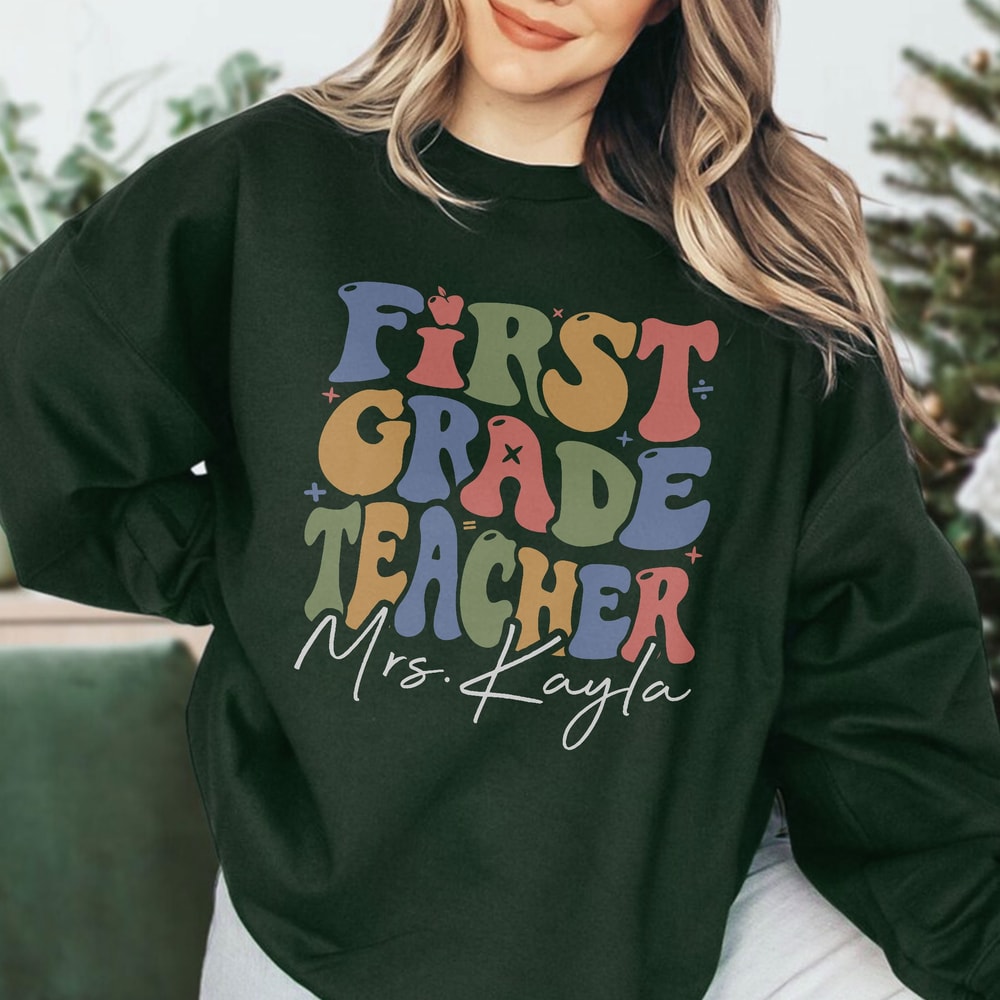 First Grade Teacher Custom Shirt, 1st Grade Teacher Custom Name Shirt, Peace Out First Grade, Custom Teacher Shirts,Back To School TShirt - 4.jpg