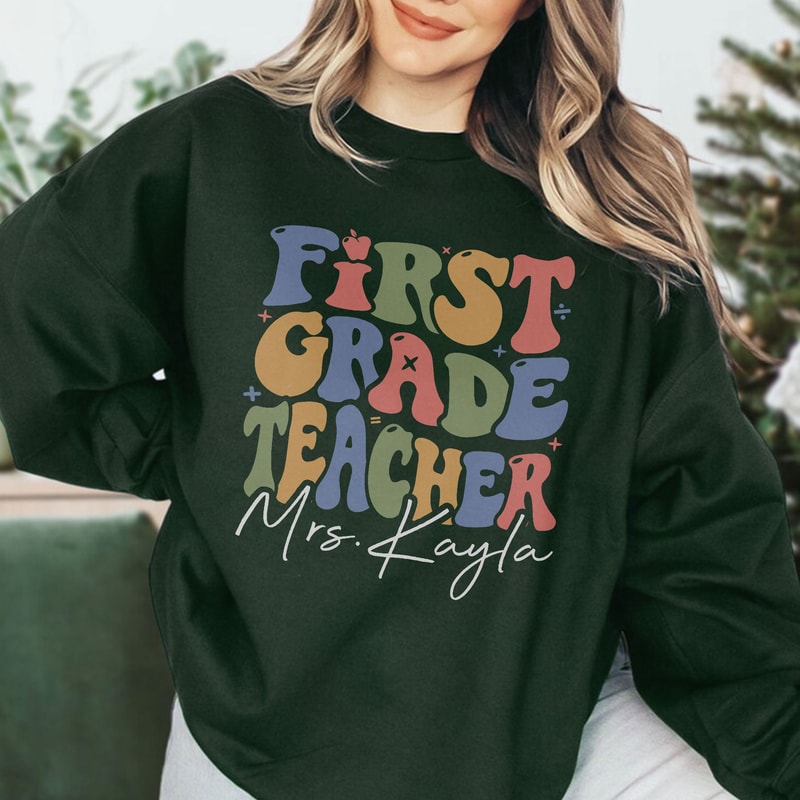 First Grade Teacher Custom Shirt, 1st Grade Teacher Custom Name Shirt, Peace Out First Grade, Custom Teacher Shirts,Back To School TShirt - 4.jpg