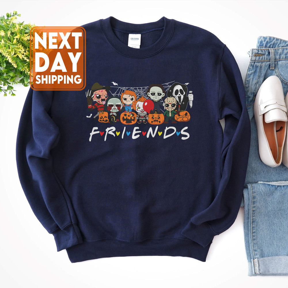 Friends Halloween Shirt, Horror Movie Sweatshirt, Horror Movie Killers Tshirt, Halloween Tees, Spooky Season, Halloween Graphic Hoodie - 3.jpg