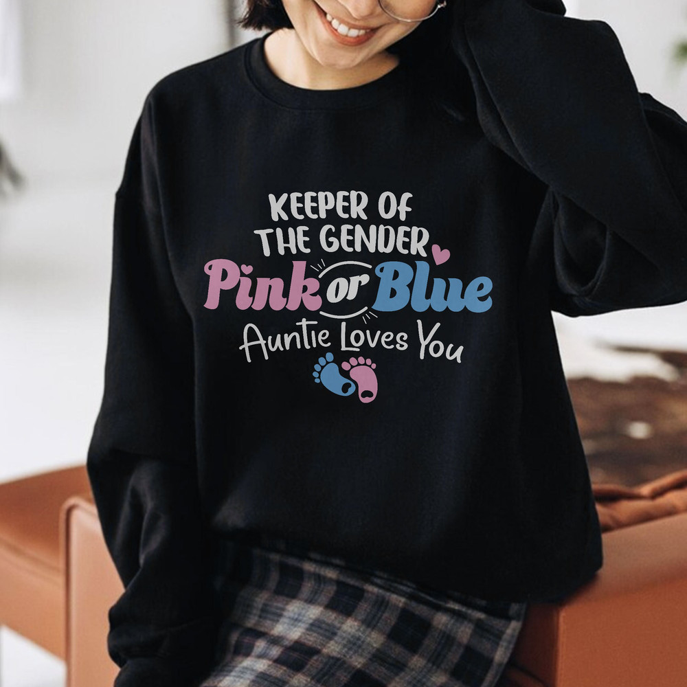 Gender Reveal Shirts, Keeper Of The Gender Shirt, Auntie Loves You, Team Boy Team Girl Baby Announcement Shirts, Keeper of the Gender Tee - 3.jpg