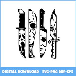 horror movie characters in knives svg, horror movie characters svg, horror movie svg, halloween svg, ai digital file