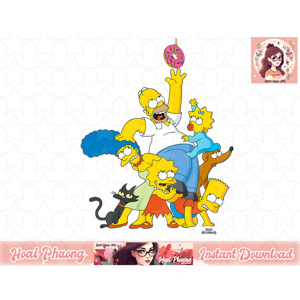 The Simpsons Family Donut Reach png, instant download.jpg