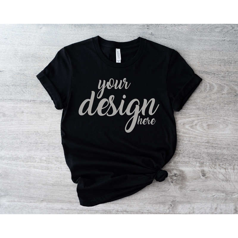 Black Bella Canvas Shirt Mockup 3001 Tshirt Mock Up Stock Photo Tee Mockup SVG Mockup Sublimation JPG Digital Download - 1.jpg