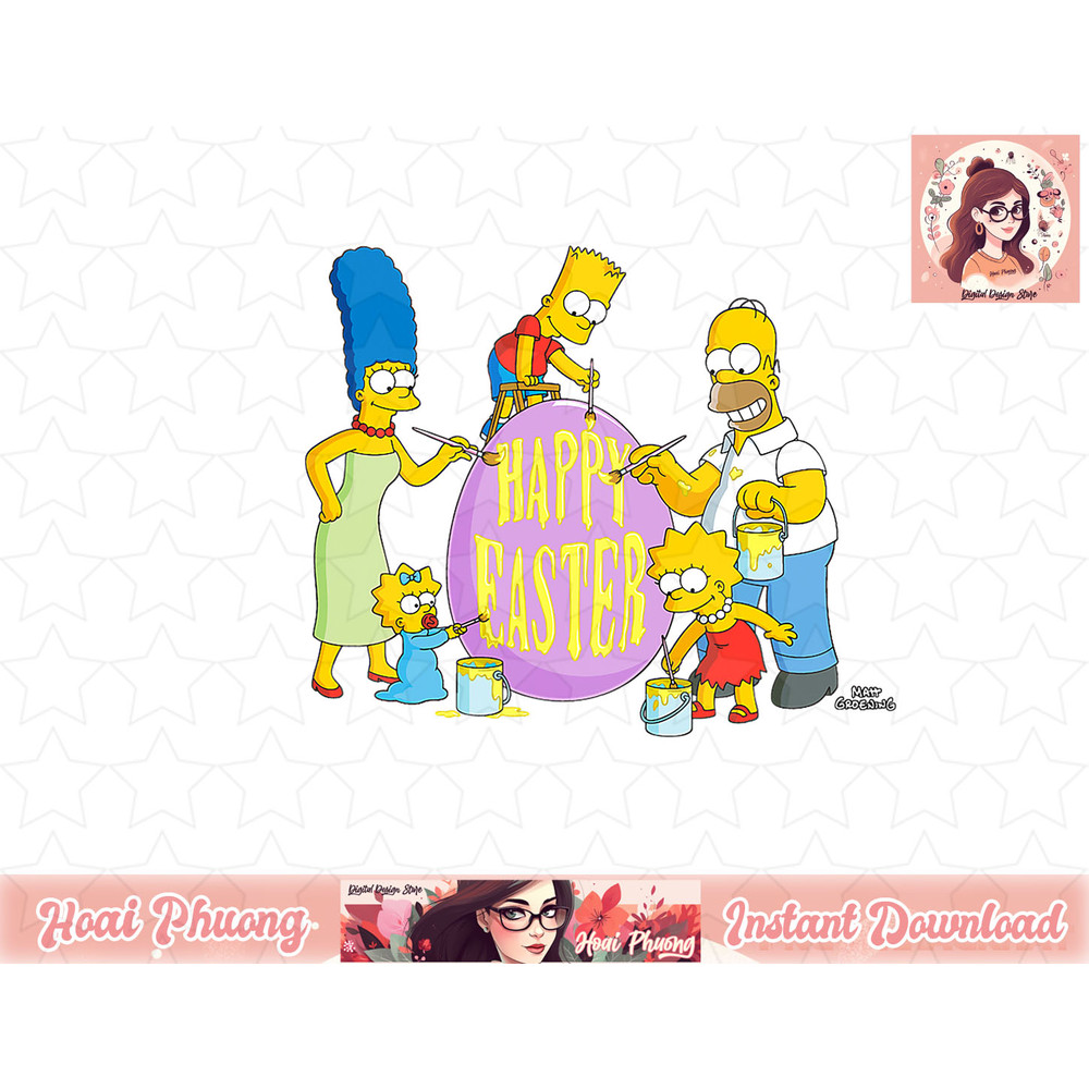 The Simpsons Family Happy Easter png, instant download.jpg