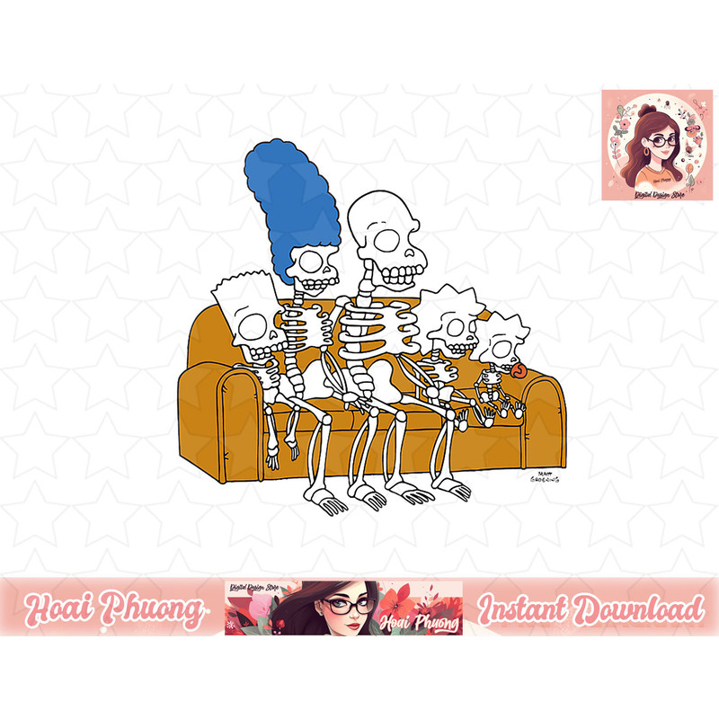 The Simpsons Family Skeletons Couch Gag png, instant download.jpg