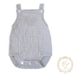 Baby Romper Knitting Pattern | PDF Knit Pattern | Baby Onesie Pattern | Knit Romper | Baby Bodysuit | V107