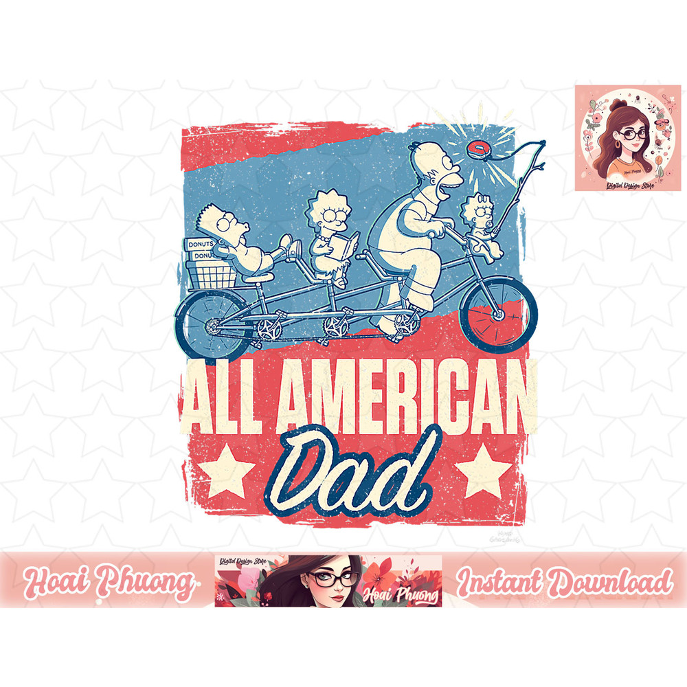 The Simpsons Father s Day Homer All American Dad png, instant download.jpg