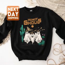 howdy ghouls sweatshirt, western halloween crewneck, retro vintage western halloween
