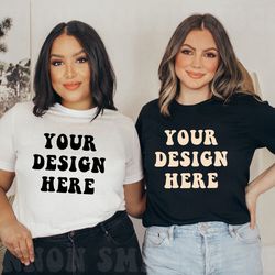 double shirt mockup, bridal shirt mockup, white bella canvas mockup, black bella canvas mockup, friend shirt mock, bride