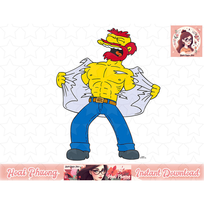 The Simpsons Groundskeeper Willie Tears Off Shirt png, instant download.jpg