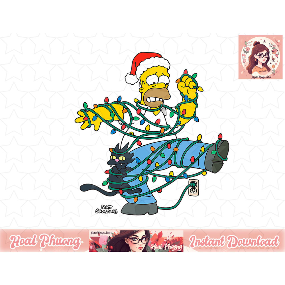 The Simpsons Homer and Snowball Tangled Holiday png, instant download.jpg