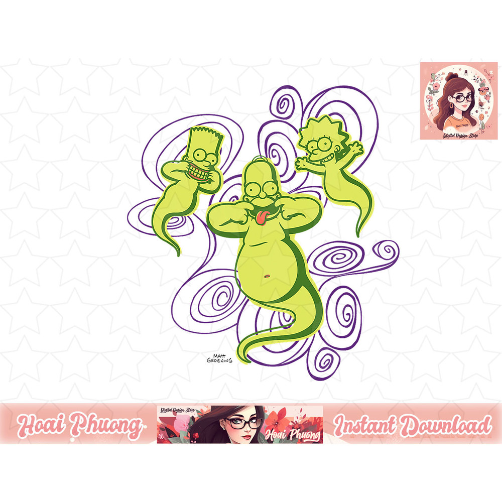 The Simpsons Homer Bart Lisa Ghosts Halloween png, instant download.jpg