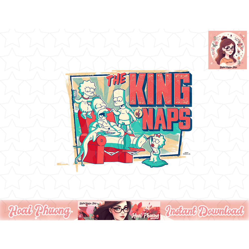 The Simpsons Homer Bart Lisa Maggie The King of Naps png, instant download.jpg