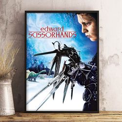 edward scissorhands poster, movie poster, film poster, wall art, wall decor, prints, home decor, enigmatic scissors