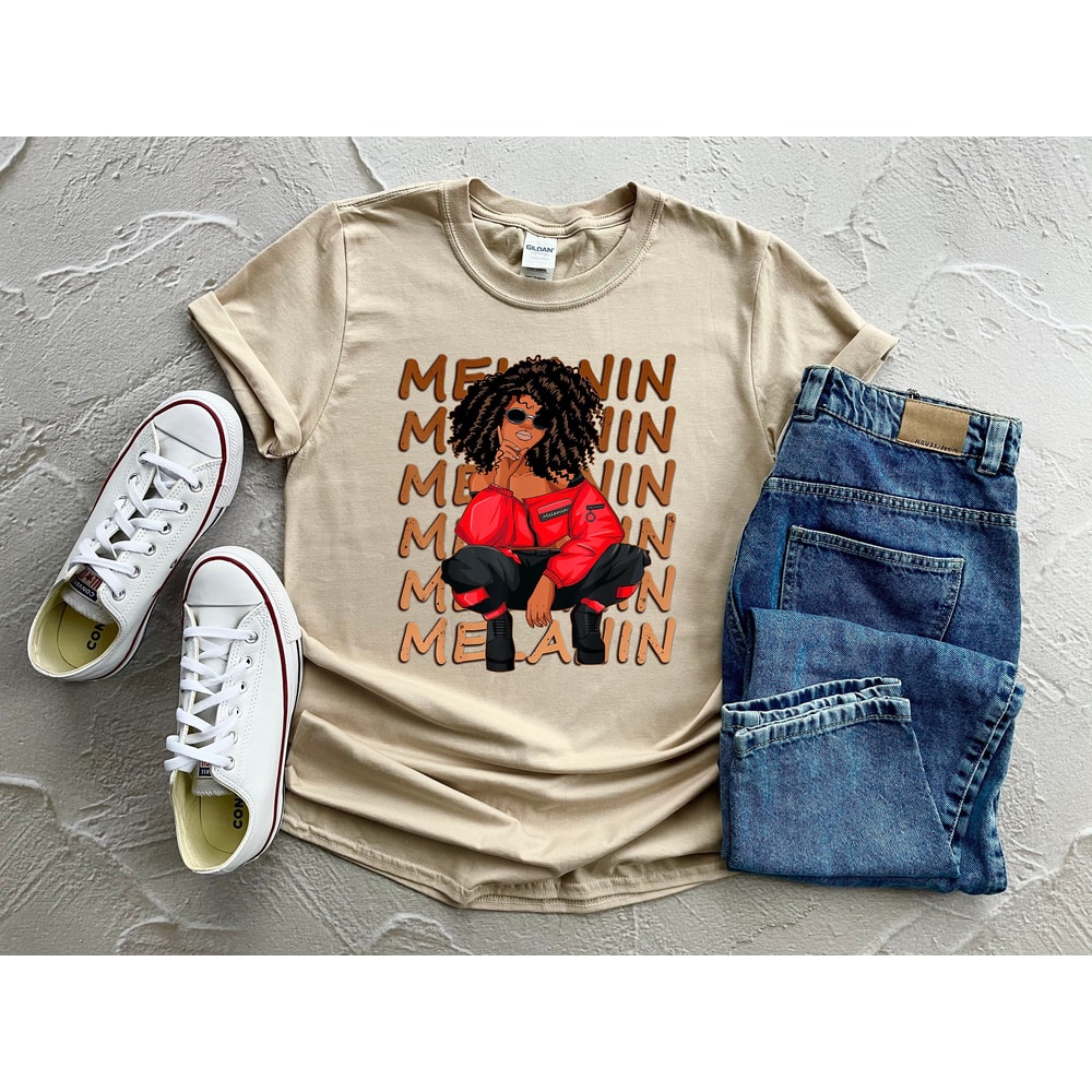 Melanin Shirt, Melanin Vintage Shirt, Black Woman Shirt, Black Girl Shirt, Black Queen, Melanin Gift T-shirt, Trendy Black Women Outfit - 1.jpg