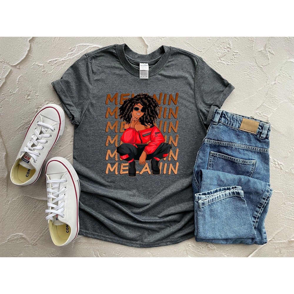 Melanin Shirt, Melanin Vintage Shirt, Black Woman Shirt, Black Girl Shirt, Black Queen, Melanin Gift T-shirt, Trendy Black Women Outfit - 2.jpg