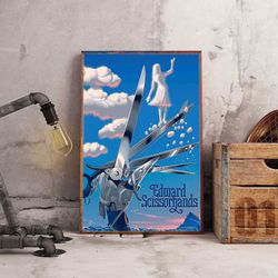 edward scissorhands poster, movie poster, film poster, wall art, wall decor, prints, home decor, unforgettable