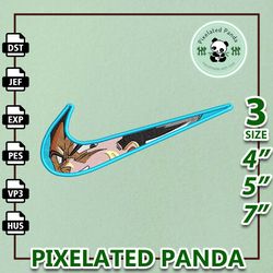 nike vegeta embroidery design file, dragon ball anime embroidery design, machine embroidery design file, instant downloa