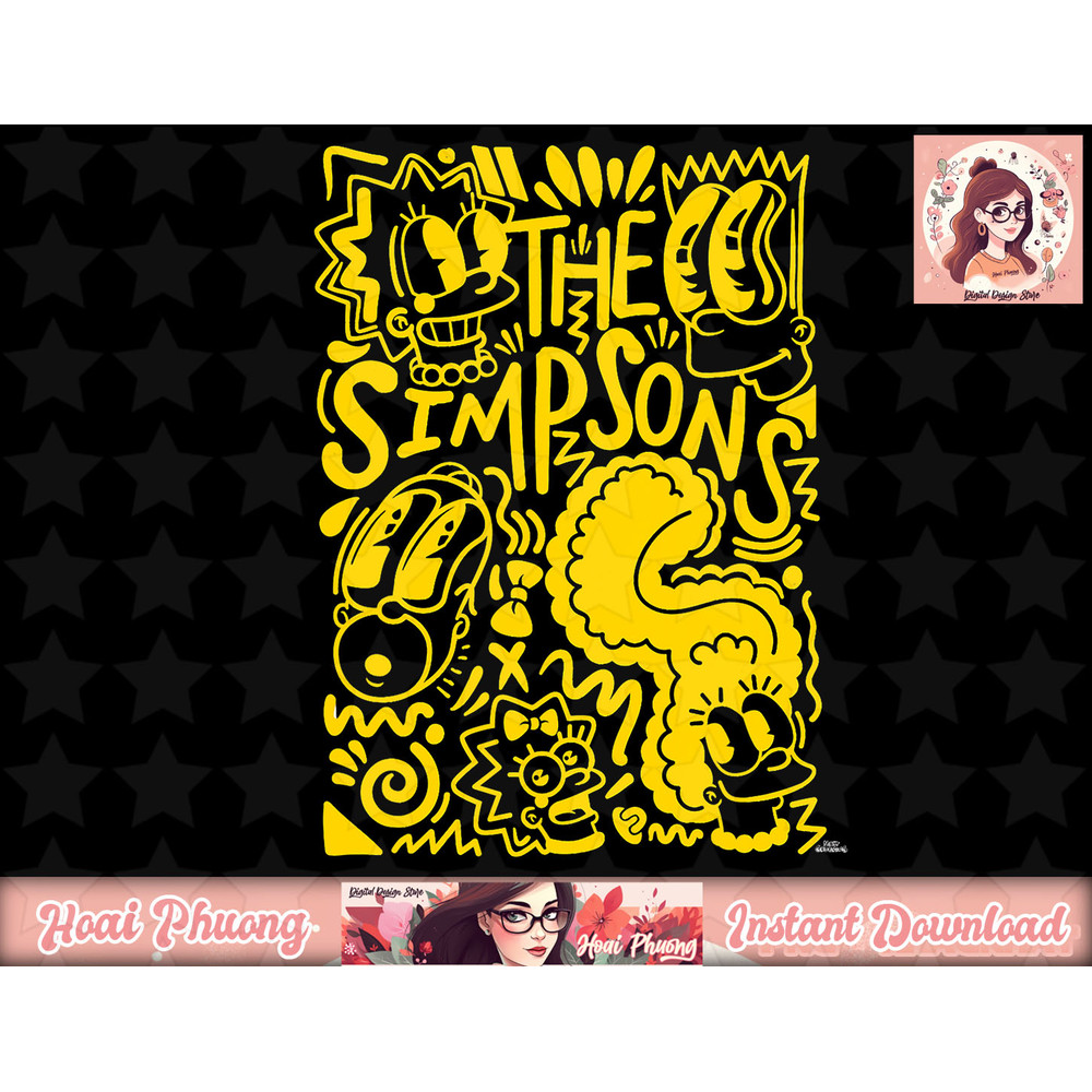 The Simpsons Homer Marge Lisa Bart Maggie Doodle png, instant download.jpg