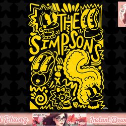 the simpsons homer marge lisa bart maggie doodle png, instant download