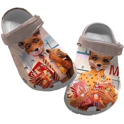 fantastic mr fox crocs, movie sandals, movie crocs, fantastic mr fox, fantastic mr fox clog shoes unisex