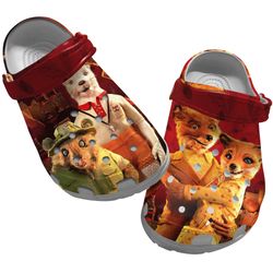 fantastic mr fox clog shoes unisex, fantastic mr fox crocs, movie sandals, movie crocs, fantastic mr fox