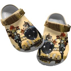 movie crocs, fantastic mr fox crocs, movie sandals, fantastic mr fox, fantastic mr fox clog shoes unisex