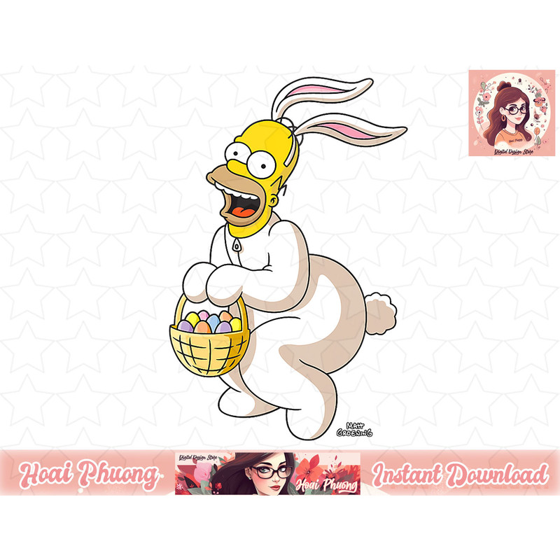 The Simpsons Homer Simpson Easter Bunny png, instant download.jpg