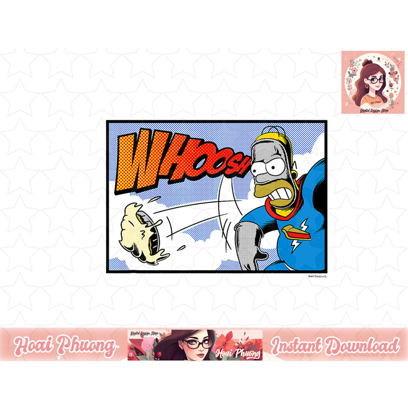 The Simpsons Homer Super Hero Pie Man Comic png, instant download.jpg