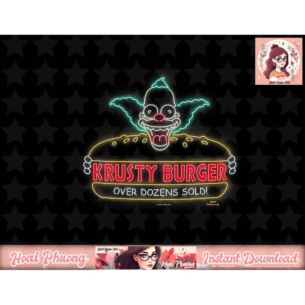 The Simpsons Krusty Burger Over Dozens Sold Neon Sign png, instant download.jpg
