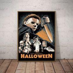 halloween poster, michael myers poster, halloween 1978 poster, movie poster, film poster, menace from the shadows