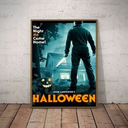 halloween poster, michael myers poster, halloween 1978 poster, movie poster, film poster, lurking in the dark