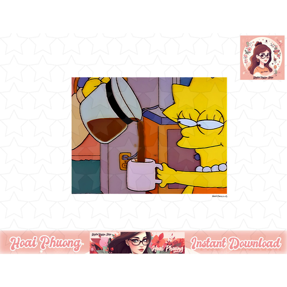 The Simpsons Lisa Coffee Smile V2 png, instant download.jpg