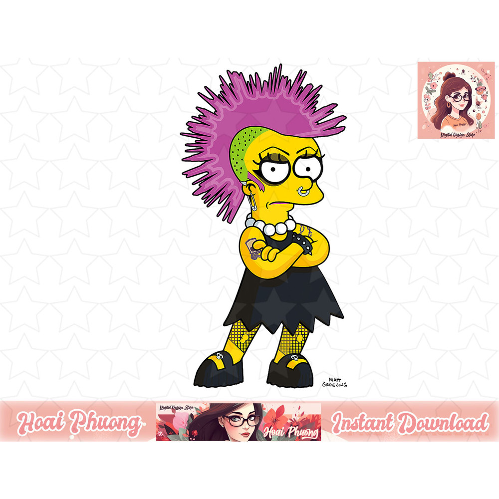 The Simpsons Lisa Punk Rock V1 png, instant download.jpg